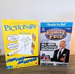 Set Of 2 New Pictionary and Family Feud Board Games Rated Ages 8 And Up